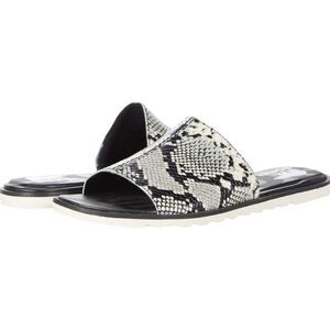 Sorel Ella II Block Snakeskin Slide Flats Sandals Chic Comfortable Footwear 7.5